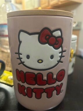 Hello Kitty Pink and Red Ceramic Character Mug with Bow Graphic